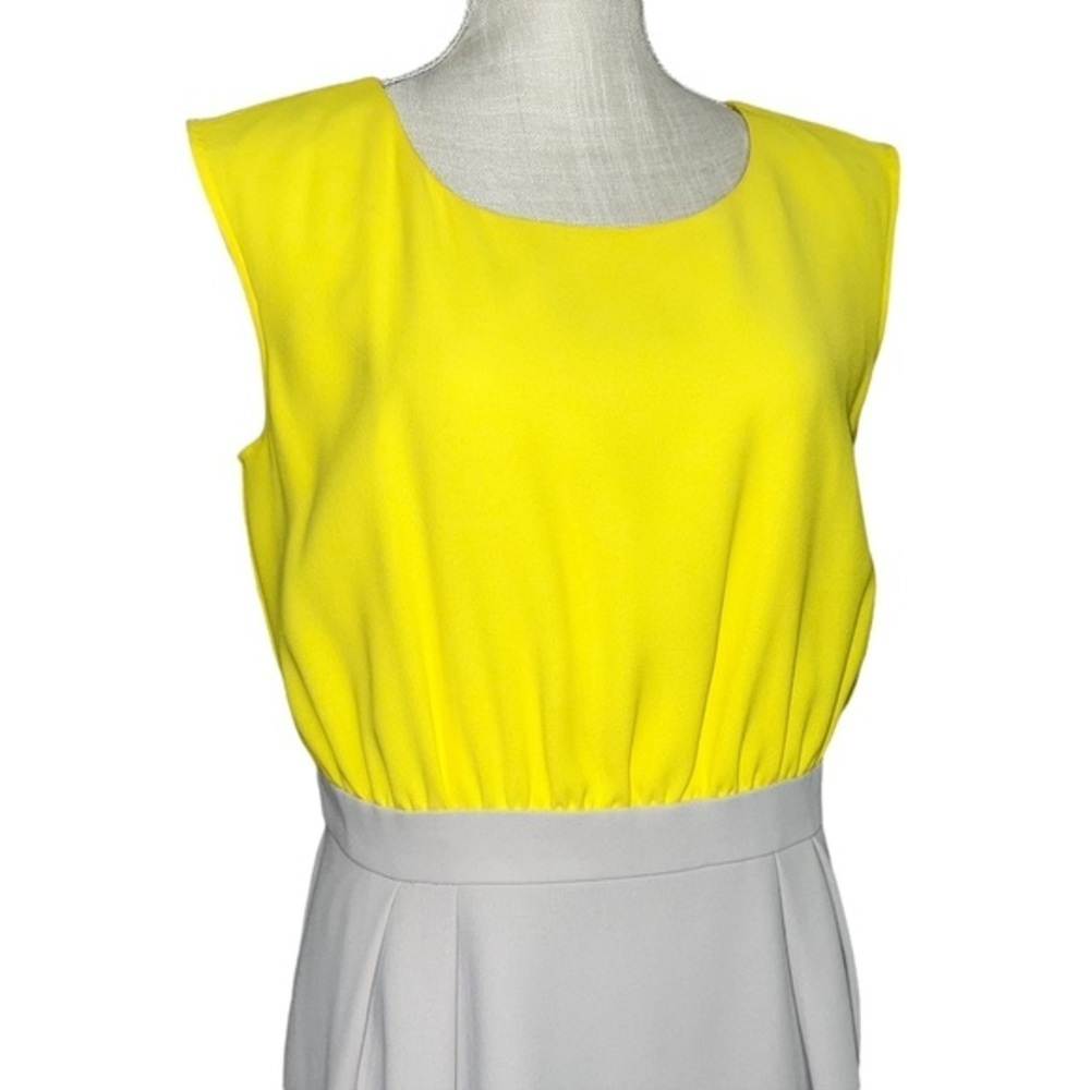 LOFT DRESS yellow and grey. size 8 - Picture 2 of 5
